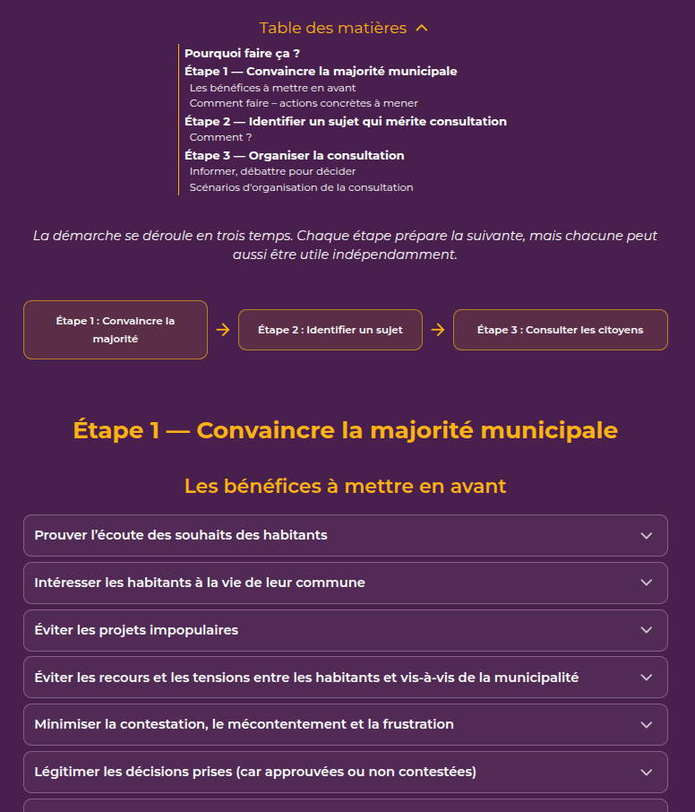 Aperçu du guide : les trois étapes et les bénéfices à mettre en avant